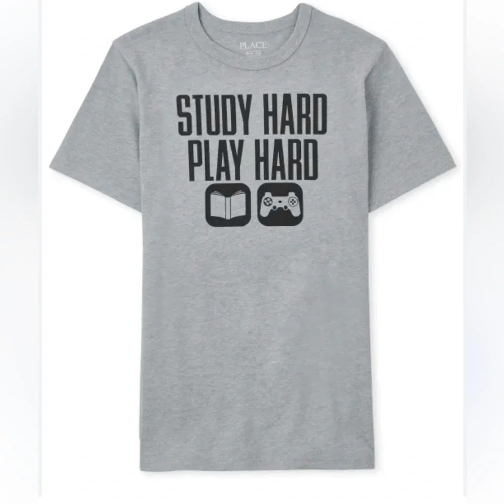 The Children's Place Boys Short Sleeve Play Hard Graphic Tee Size XL 14
